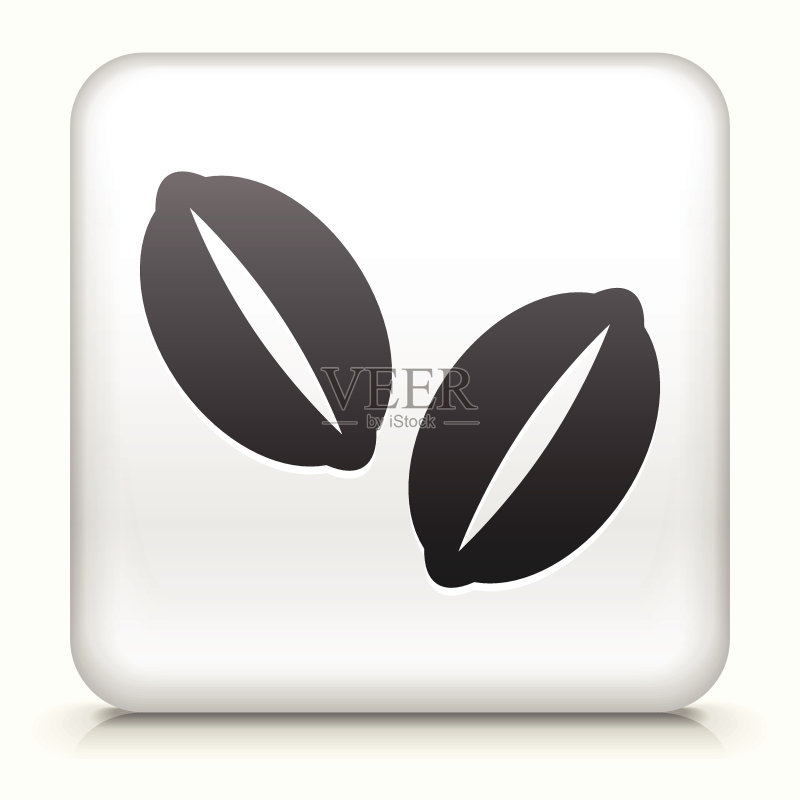 免版税咖啡豆矢量图标按钮图标素材