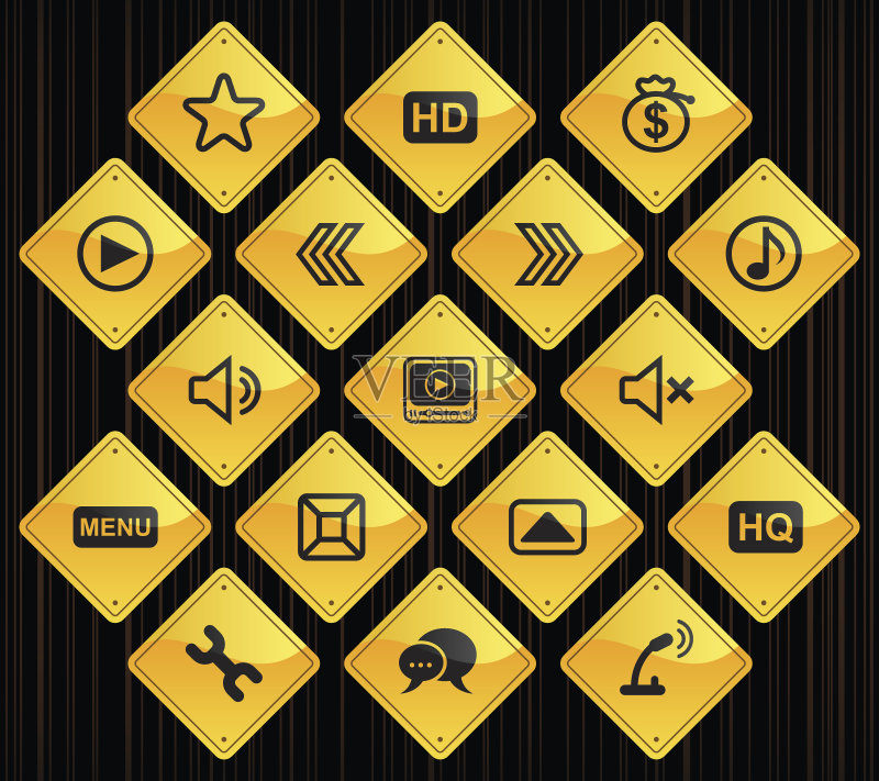 黄色路标-iPlayer图标素材