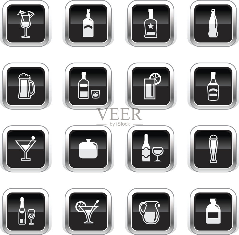 超亮黑色图标 - 酒图标素材