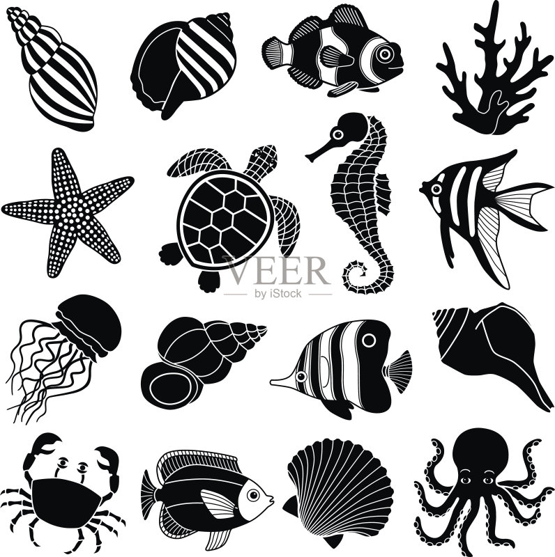 海洋生物图标图标素材