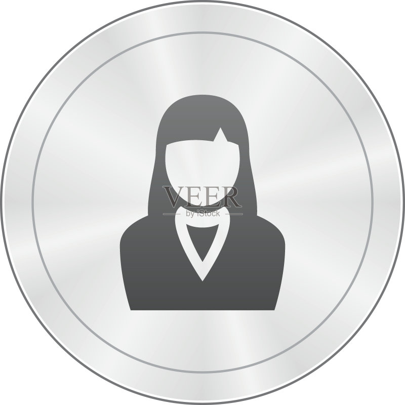 圆形按钮上的女商人图标图标素材