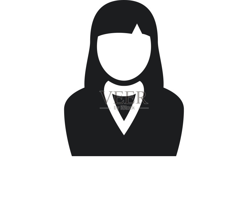 白色背景上的女商人图标图标素材
