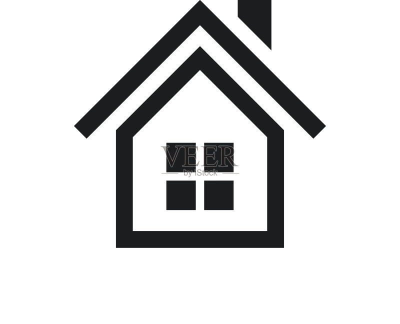 白色背景上的房屋图标图标素材