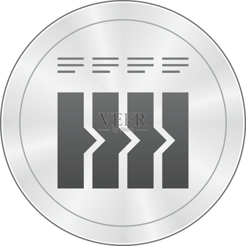 圆形按钮上的流程图图标。图标素材