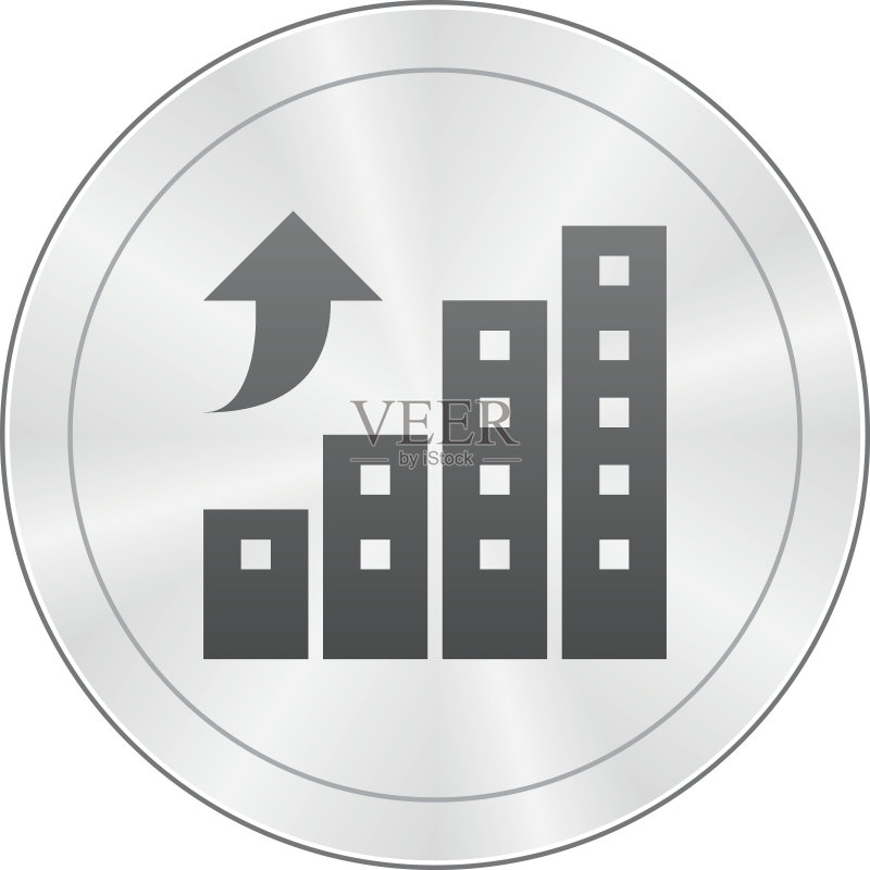 圆形按钮上的公寓楼图标图标素材