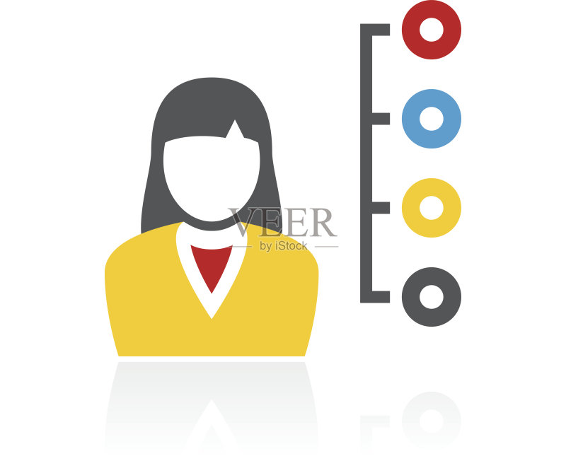 白色背景上的女商人图标图标素材