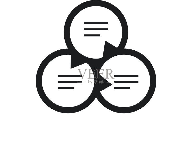 白色背景上的维恩图图标图标素材