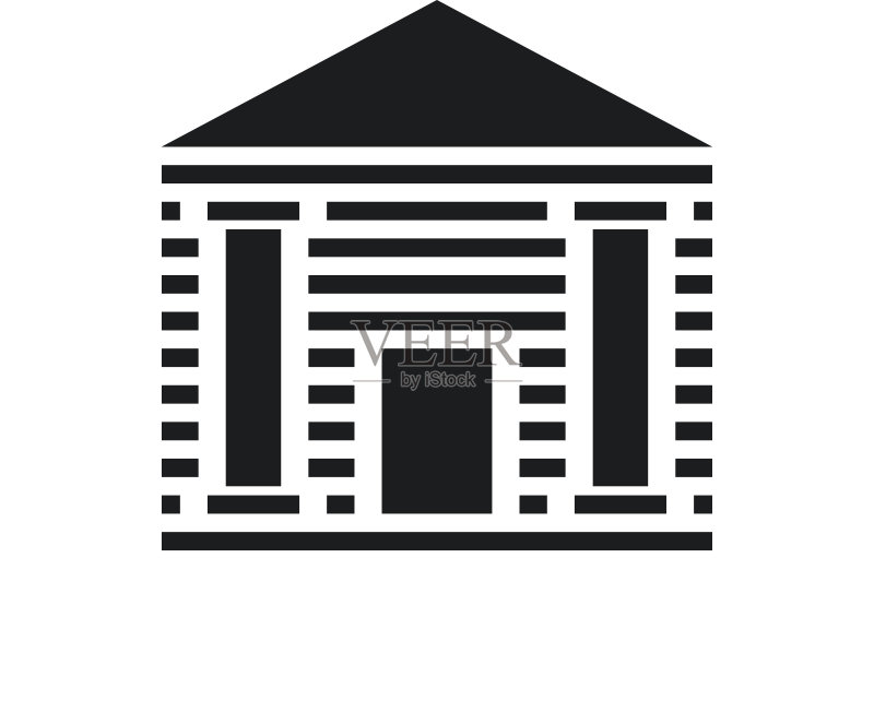 白色背景上的银行图标图标素材