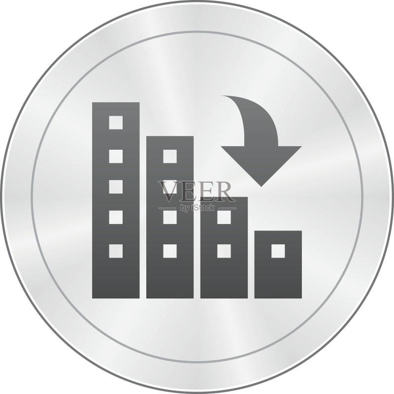圆形按钮上的公寓楼图标图标素材