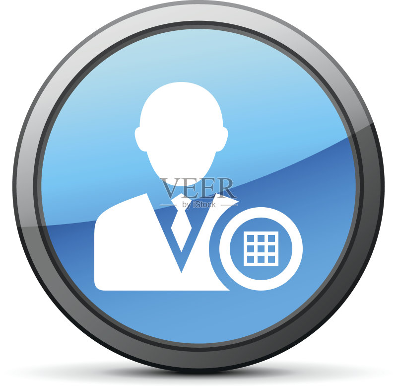 商人图标上的圆形按钮。图标素材