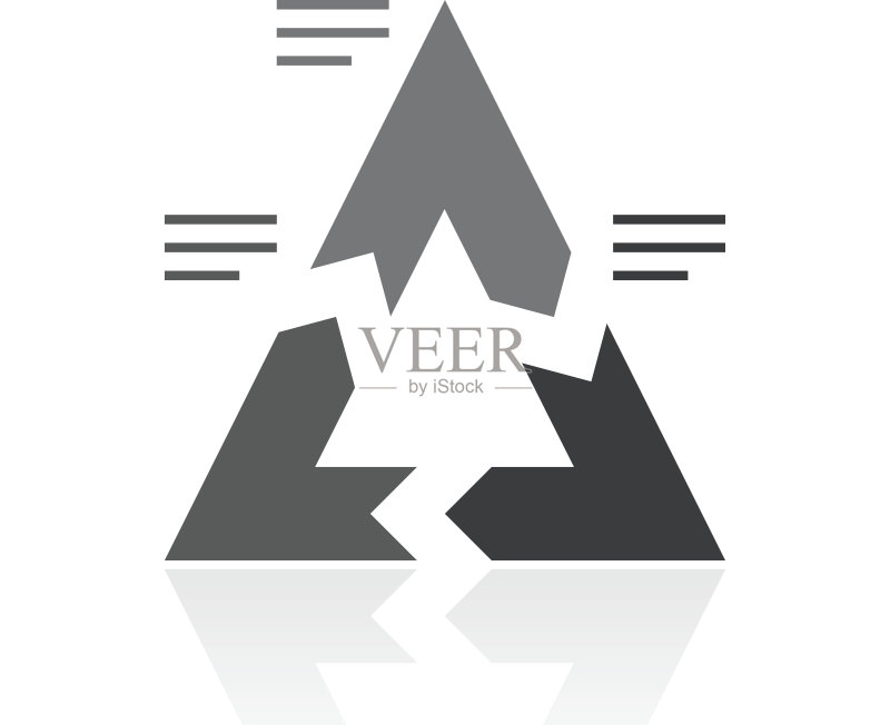 白色背景上的V形图表图标图标素材