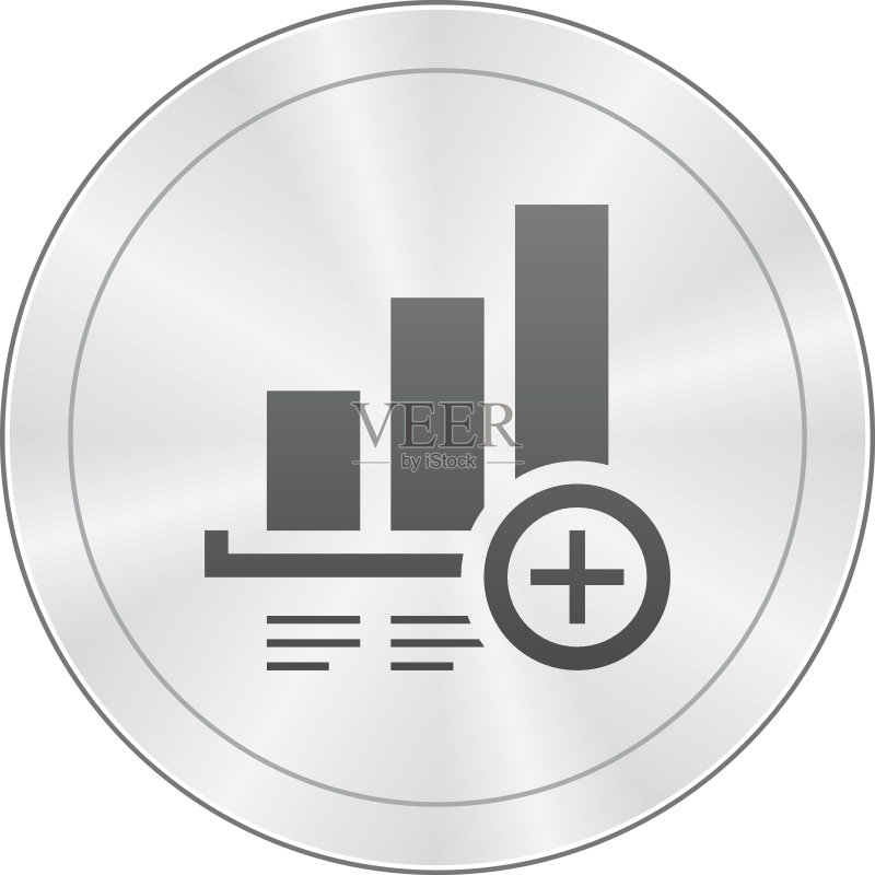 圆形按钮上的条形图图标-锐利系列图标素材