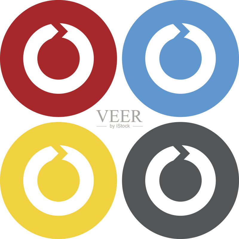 圆形按钮上的V形图表图标图标素材