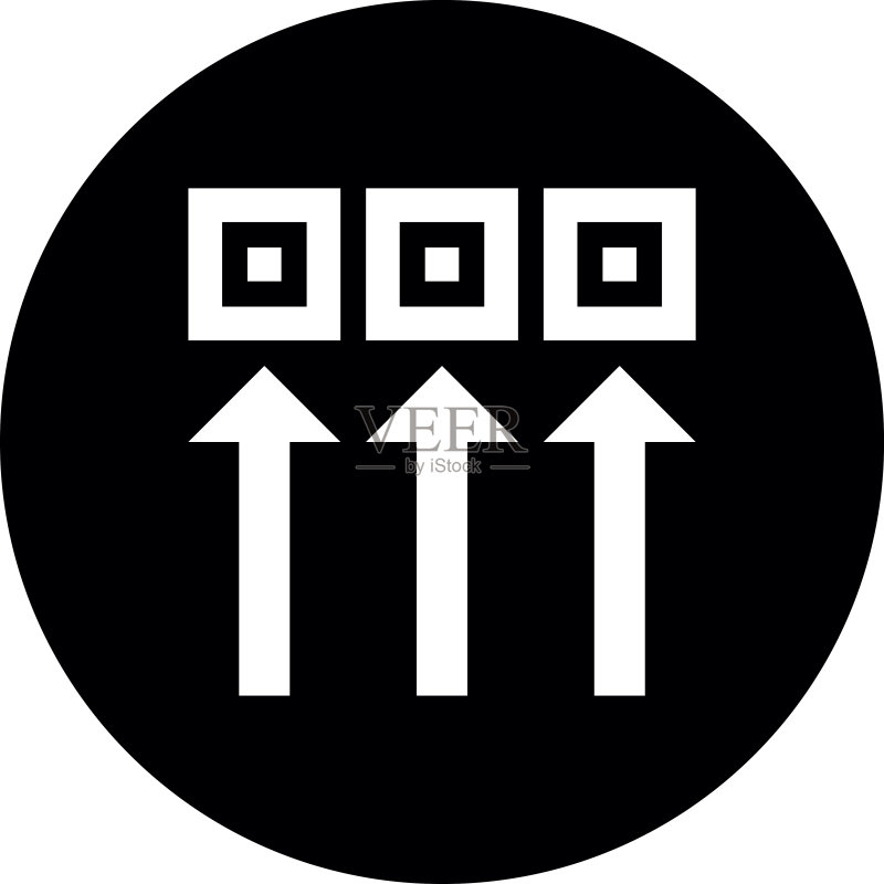 圆形按钮上的物流图标-DimSeries图标素材