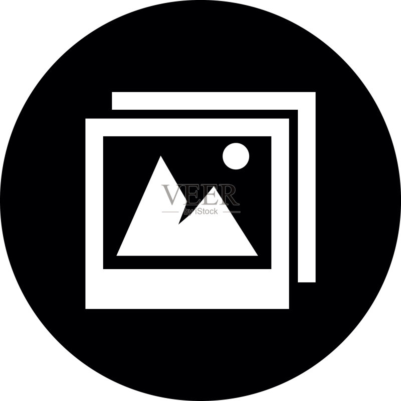 圆形按钮上的照片图标-DimSeries图标素材