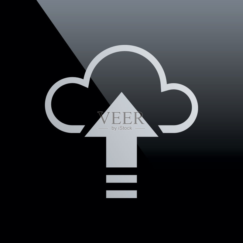 黑色背景上的云计算图标 - CoreSeries图标素材