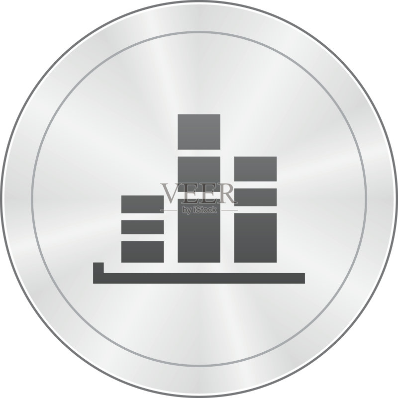 圆形按钮上的条形图图标 - SharpSeries图标素材