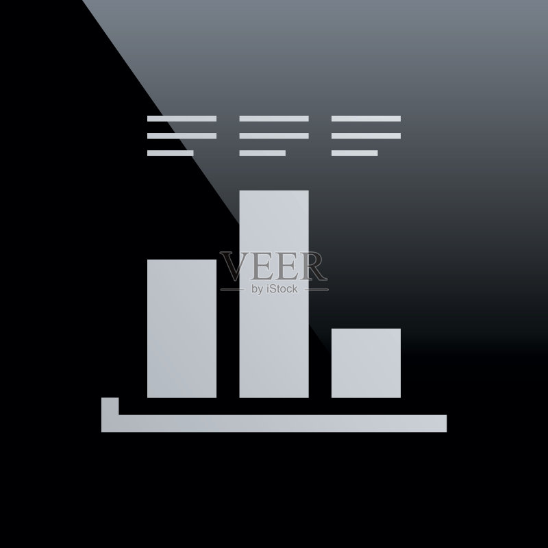 黑色背景上的条形图图标-CoreSeries图标素材
