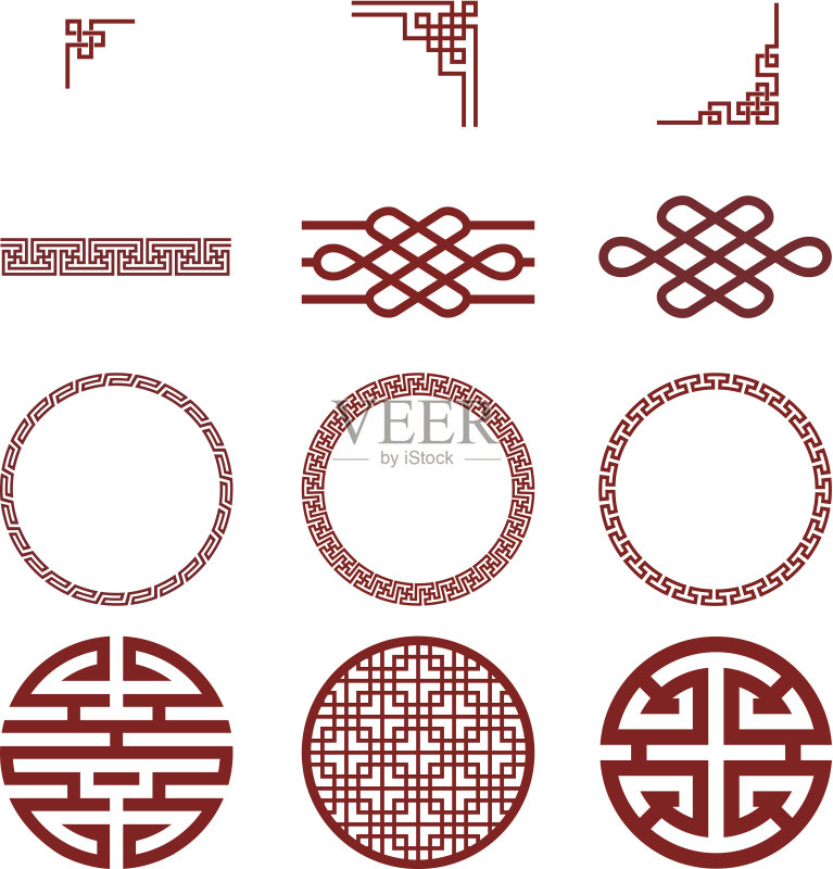 中国纸和传统图案正版元素素材