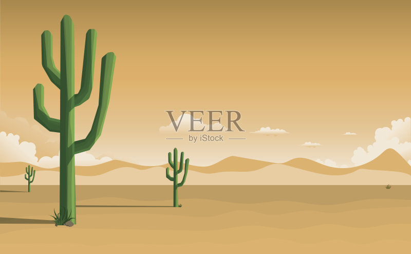 沙漠景观正版插画素材