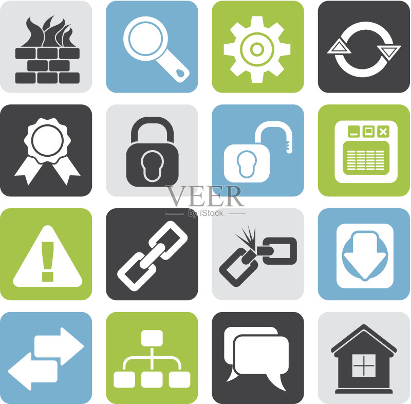 互联网和网站图标剪影图标素材