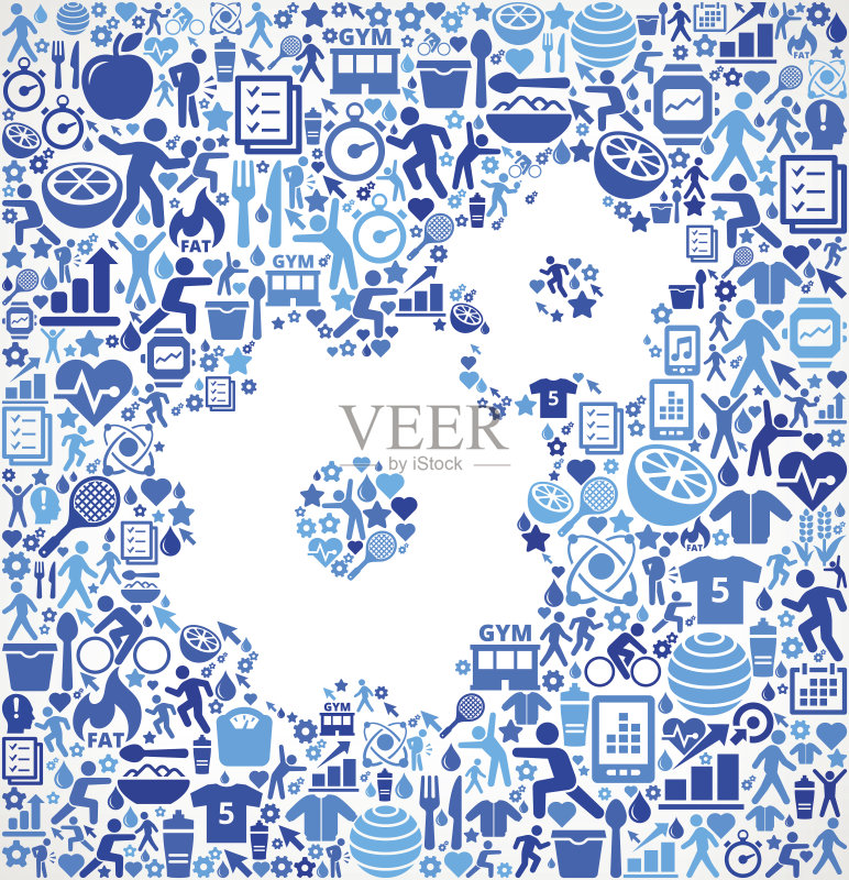 健身和饮食矢量按钮齿轮图案图标素材