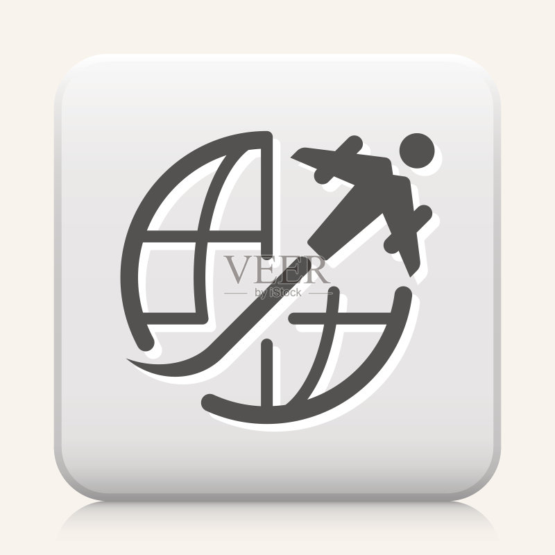 商务旅行矢量图标方块按钮图标素材