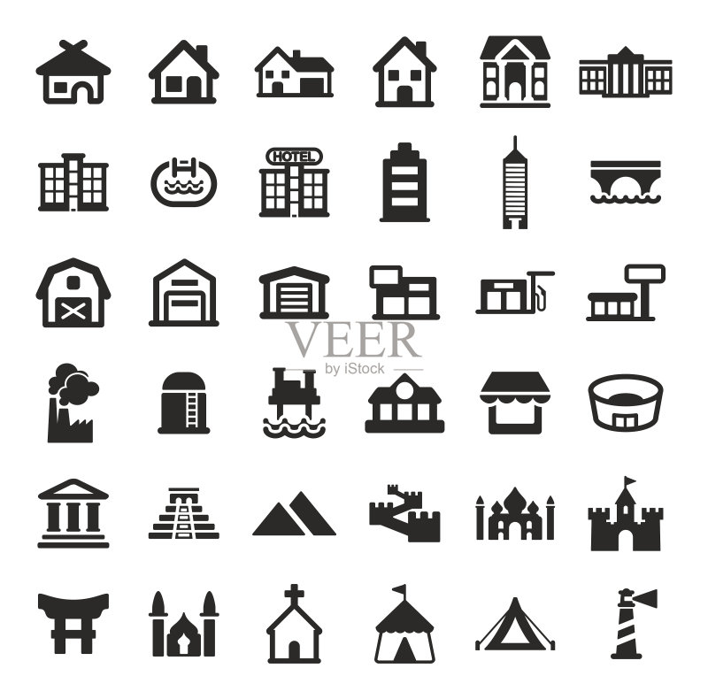 建筑图标图标素材
