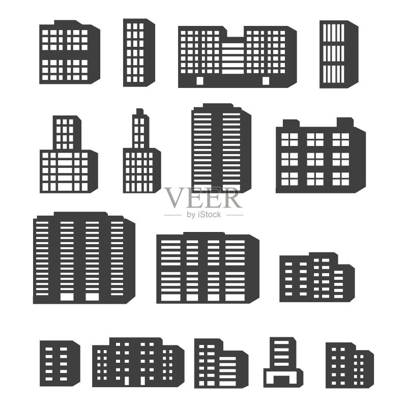 建筑图标集图标素材