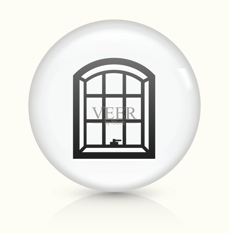 白色圆形矢量按钮上的Windows图标图标素材