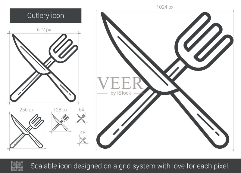 餐具线条图标图标素材