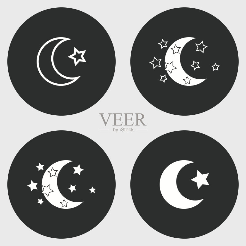 月亮星星图标集图标素材