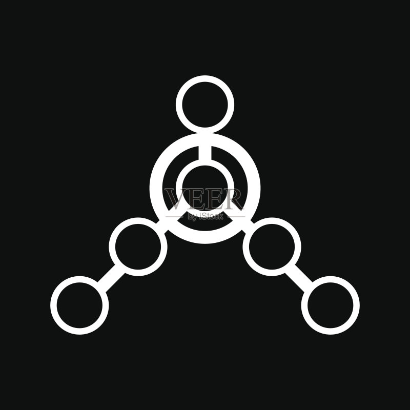 图表矢量图标:黑白图表示意和线性轮廓图标素材