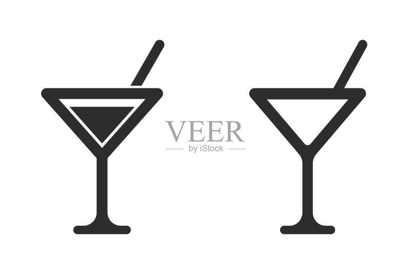 鸡尾酒矢量图标图标素材