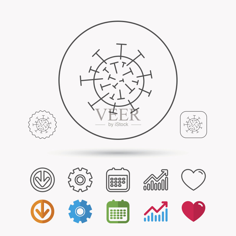 病毒图标分子细胞标志图标素材