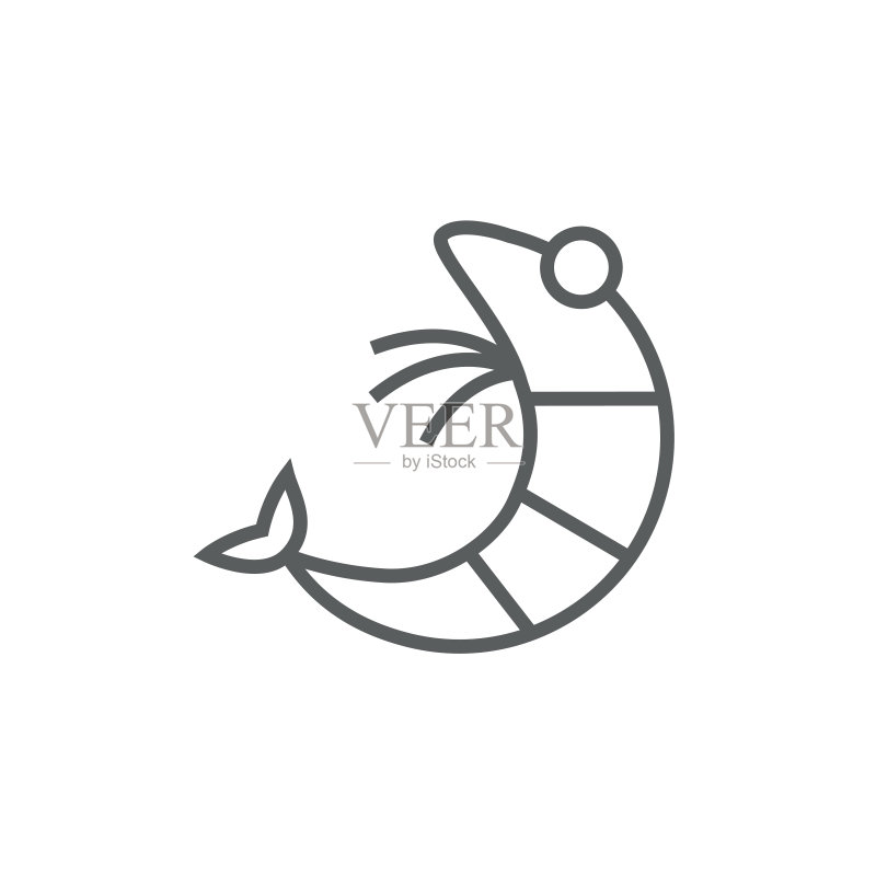虾线条图标图标素材