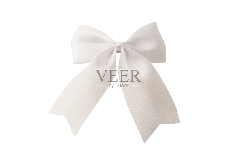 白色弓孤立在白色背景上。正版图片素材