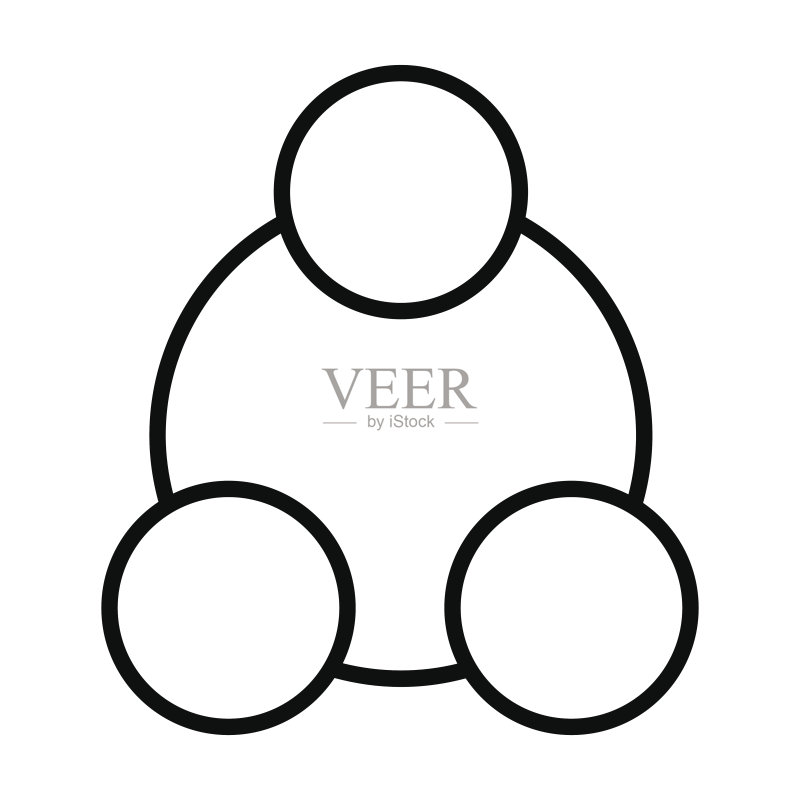 社交网络线性图标。矢量轮廓样式符号图标素材