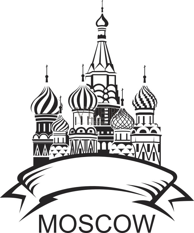 莫斯科圣巴西尔大教堂正版插画素材