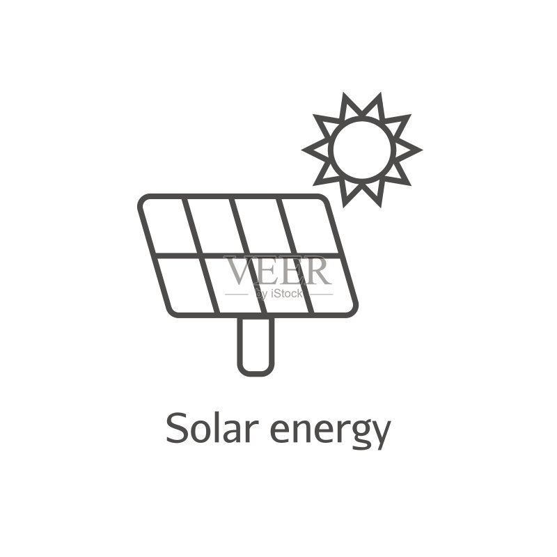 生态矢量概念:太阳能电池板图标图标素材