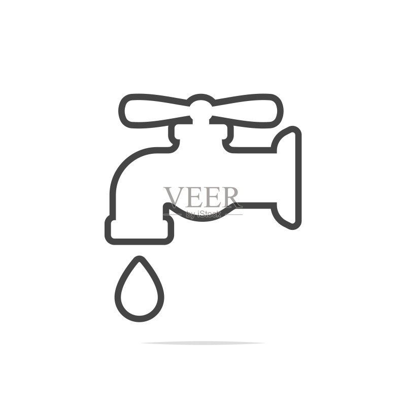 透明的水龙头线条图标矢量图图标素材