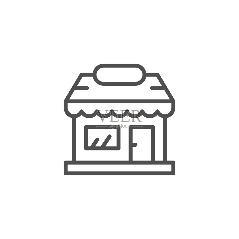 店铺线条图标图标素材