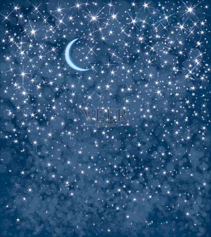 向量夜空。正版插画素材