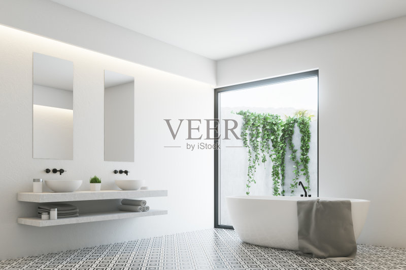 圆形浴缸,双水槽正版图片素材