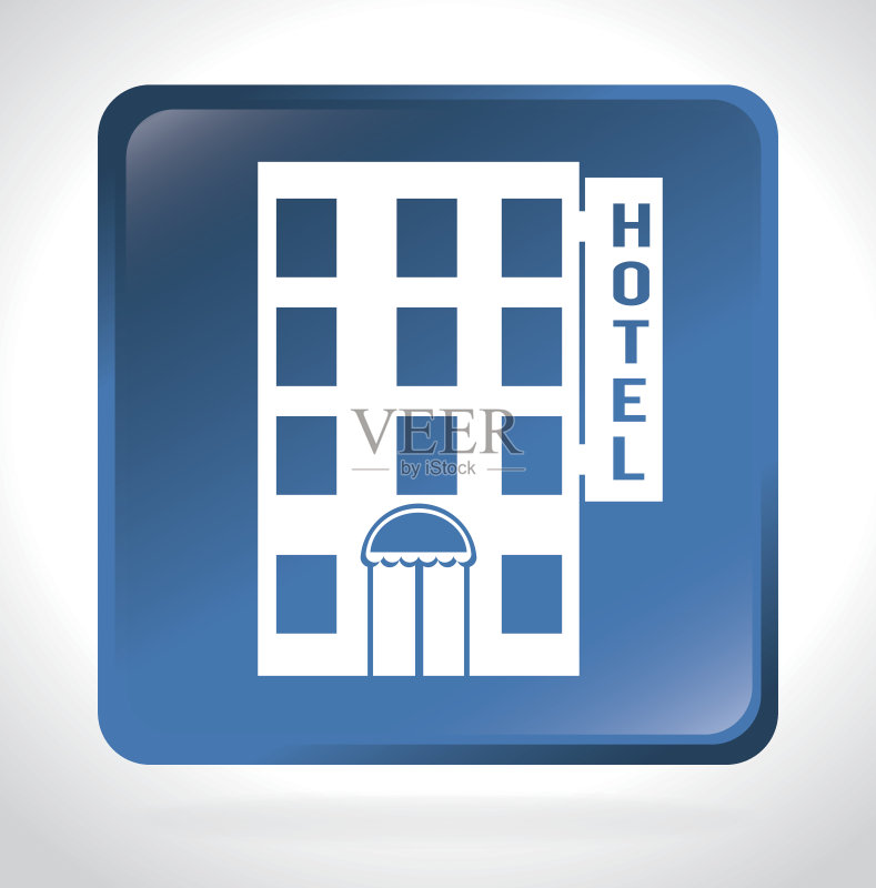 酒店建筑地标独立图标图标素材