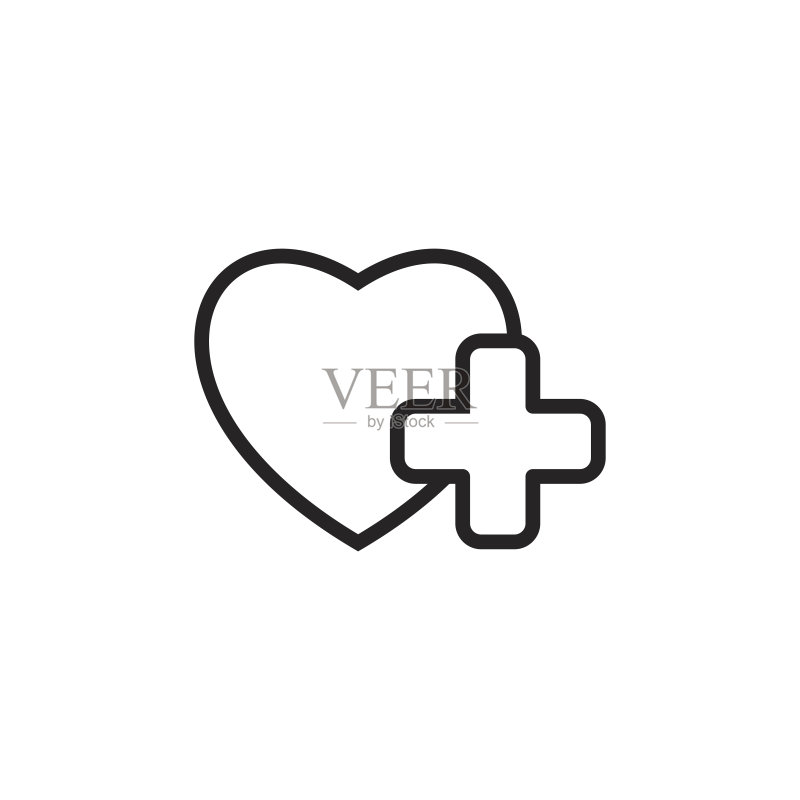 带有医疗标志的心形图标图标素材