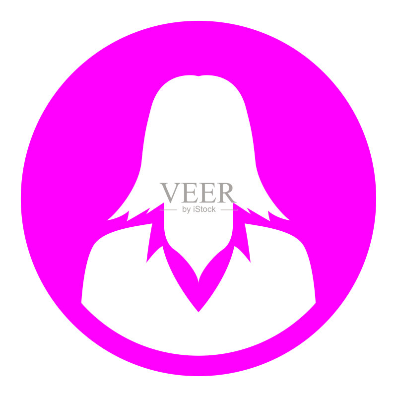 粉色圆形图标中的女人图标素材