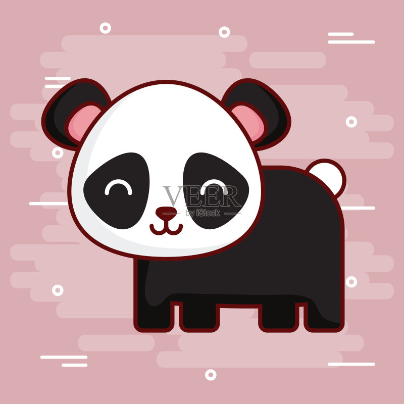 可爱的动物设计正版插画素材