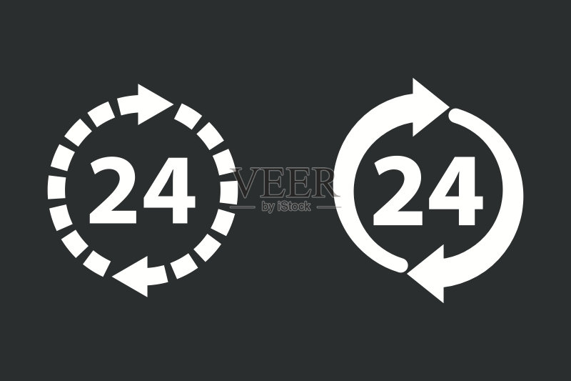 24小时服务 - 矢量图标图标素材