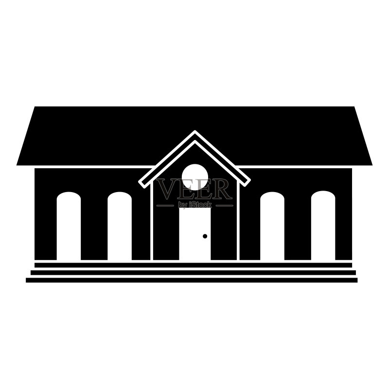 美丽的房屋建筑孤立图标图标素材